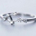 Libra Zodiac Adjustable Ring Silver Photo 0