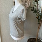 Nike Women’s Classic Grey V-Neck Tee Embroidered Logo Size Medium Photo 2