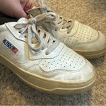 Autry Medallist Low Silver Metallic Leather Sneakers Size 40 White Photo 3