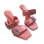 Alexander McQueen  Boxcar Si Leather Sandal Mule in Apricot Square Toe Size 9 Photo 1