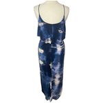 White Birch Navy Blue Tie-Dye Sleeveless Maxi Dress Coastal Boho, Small Photo 5