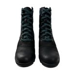 Sorel Lexie Wedge Lace Up Ankle Boots Leather Black Blue Plaid Size 10 Photo 7