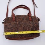 American Leather Co. Carrie Mini Dome Crossbody Bag in Tapestry Brown Suede Boho Photo 9