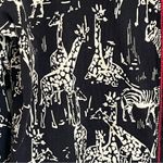 Christopher & Banks Christopher & Banks Black Red Full Zip Shirt Size Medium Giraffe Zebra Safari Photo 3