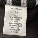 Roz & Ali  Blazer Womans Black White Stripe Open Front 3/4 Sleeve Jacket Size 1X Photo 9