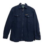 Ralph Lauren Vintage Lauren  Overshirt Jacket 80s Cotton Full Zip Up Navy P/S Photo 0