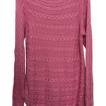Ralph Lauren Lauren Cable Knit Boatneck Sweater Size XL Pink Long Sleeve Tunic Photo 0