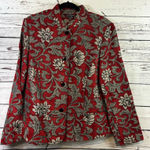 Women's PORTRAIT Red & Gray Floral Blazer XL Photo 0