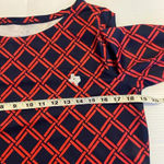 Vineyard Vines  Sankaty Boatneck Deep Bay Geo Top Womens M Navy Red Texas 3/4 Slv Photo 7