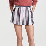 IRO  Tolie Pleat Front Short‎ Stripe High-Waist Shorts Photo 0