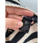 Tome Black White Striped Merino Wool Long Sleeve Crossover Wrap Sweater Size 16 Photo 56