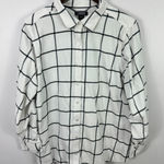 Lands' End  Flannel Shirt 20W White Black Plaid Button‎ Front Cotton Cozy Preppy Photo 0