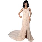 Lulus XL Ivory Lace Open Back Bridal Gown With Train NWT Photo 2