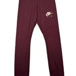 Nike  Air Leggings Womens XS Maroon Logo Spellout Activewear Athleisure Photo 0
