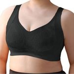 Daystry Plus Size Wirefree Bra for Women Full Coverage No Underwire 2XL Black Photo 0