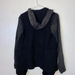 Free People  wool blend hooded Black Gray asymmetric jacket coat Size Small Photo 7