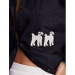 Anthropologie  Maeve Dog Embroidered Button‎ Down Shirt XS Photo 1