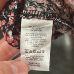 Loft Pink black and red floral patterned Blouse flutter puff long sleeve Size XL Photo 4