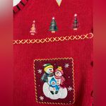 Vintage Women’s Holiday Edition Christmas Sweater Vest Snowman XL Red Photo 4