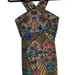 Zara Trafaluc Women's S Floral Aztec Print Halter Mini Dress Green Photo 0