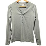 Athleta  Uptempo Ribbed Long Sleeve Henley Top Size Medium Photo 1