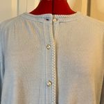 NWT Karen Scott Faux Pearl Button-Up Cardigan Light Blue L Photo 4