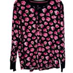 Betsey Johnson Henley Pajamas Intimates Set Pink Roses Floral Black Size XXL Photo 1