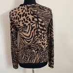 DKNY Mob wife Animal print Silk Cashmere Cardigan Sweater Photo 1