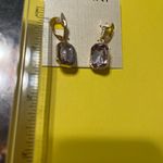 Tahari  Gold Earrings with Lavender Stone Photo 1