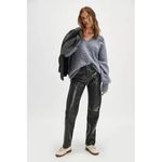 AGOLDE New! Black Leather Crisscross Straight Pants Sz 26 $378 Photo 8