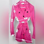 Wet Seal  Women’s Y2K Vintage Hot Pink Front Tie Trench Coat Photo 4