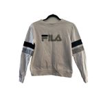 FILA Vintage  Cropped Sweatshirt White Pullover Long Sleeve Crew Neck Womans Sz S Photo 1
