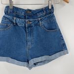 Anthropologie Mebon Machine Jeans Double Waist Jean Shorts High Waisted Stretch Blue Denim Photo 3