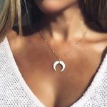 Horn Choker Pendant Necklace White Photo 0