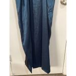 Aidan Mattox  Cocktail Dress Size 4 Teal Satin Black Sequin Sash Prom Holidays Photo 6