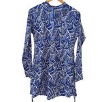 Coolibar Tidal Wave Swim Rash Guard Long Sleeve Blue Leaf Print Swimsuit Top Size M Photo 1