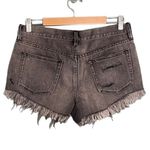 Free People NWT  Loving Good Vibrations Black Distressed Jean Shorts Size 28 NEW Photo 2