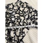 Italian Floral Midi Dress/BLK WHT, Cotton, Puffed 3/4 Sleeve, Waist Tie, Boho L Black Size L Photo 1