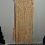 Loft NWT Eyelet Open Back Maxi Dress Yellow/White Size 14 Petite Photo 3