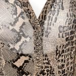 Banana Republic Women's Sheer Croc Print Blouse 3/4 Sleeve-Brown/Black Tone-Sz L Photo 3