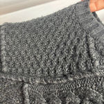 Chico's Arya Faux Fur Cable Knit Zip Up Sweater Vest Womens Medium 1 Black Gray Photo 4