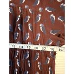 Eshakti Ruffle Puffin Print Cotton Jersey Smocked Waist Dress Size 18W Burgundy Photo 8