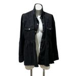 VICI Women's Black Denim Ruffle Jacket Size S Long Sleeve Photo 8