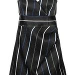 Emporio Armani NWT Draped Metallic-Stripe Strapless Dress Black Size IT 40/US 4 Photo 0