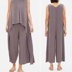 Eileen Fisher  Layered Bateau Neck Silk Jumpsuit | Luna / Gray | L | NWT Photo 11