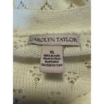 Carolyn Taylor Cream Floral Embroidered Open Knit Cardigan Sweater XL boho cottagecore granny Photo 3