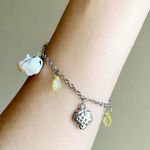 Handmade y2k Kawaii funky fairy cow&strawberry&butterfly stainless steel chain bracelet🐮🍓🍃🦋🌀🌳 Photo 2