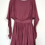 Free People Lucid Dream Draped Front Long Sleeve Mini Dress in Mauve Size 0 Photo 1