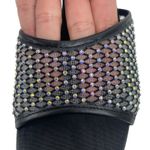 Reformation Scout Heeled Slide Sandal Rhinestone Mesh Black Size 9 Photo 6