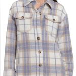 Avec Les Filles NWT Relaxed Fit Lavender Beige Plaid Fall Shacket Size Large Photo 1